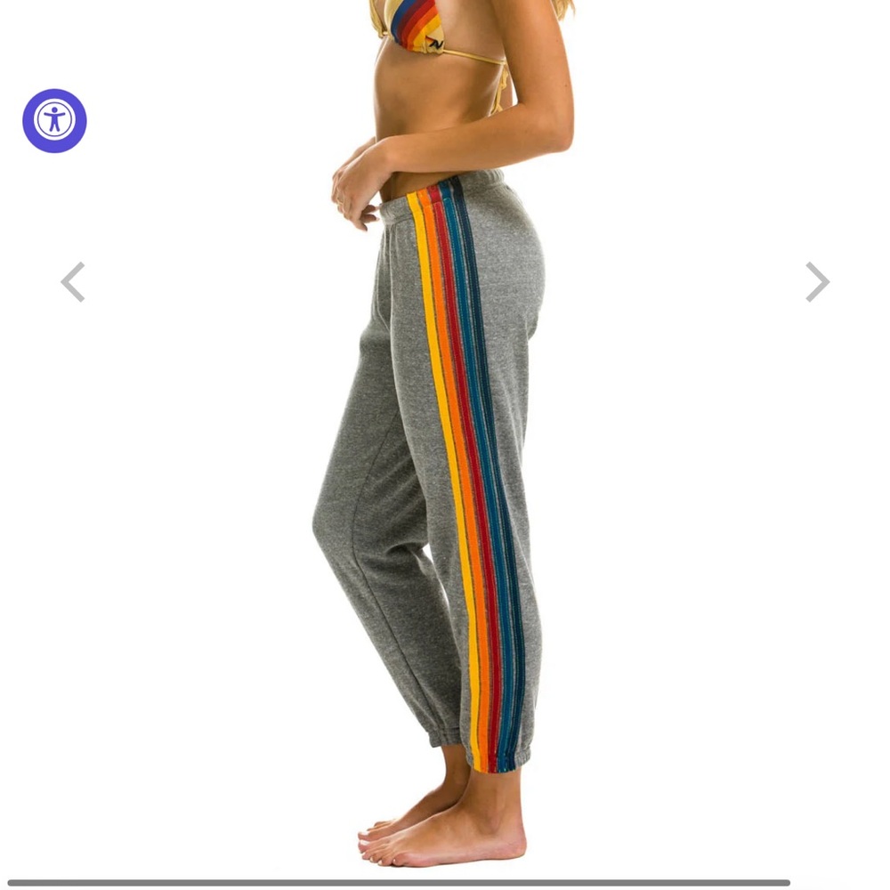 Aviator nation 5 STRIPE SWEATPANTS - HEATHER GREY